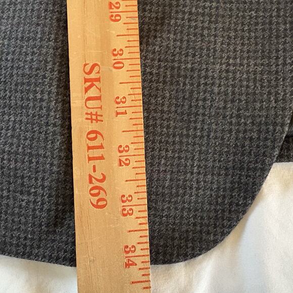 Oscar de la Renta Men’s Wool Black & Gray Herringbone Sport Coat Blazer Sz 46L - Picture 14 of 15